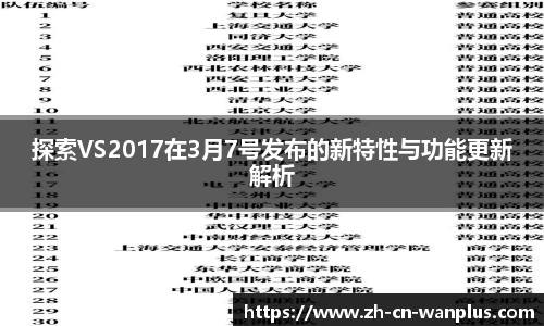 探索VS2017在3月7号发布的新特性与功能更新解析